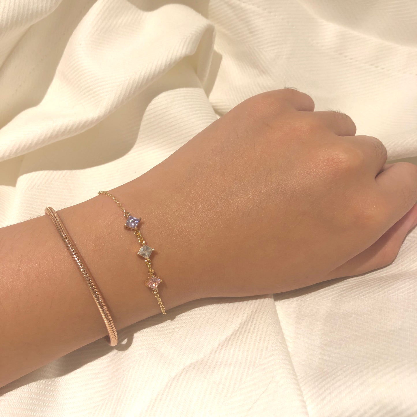 14k Princess Trio Bracelet