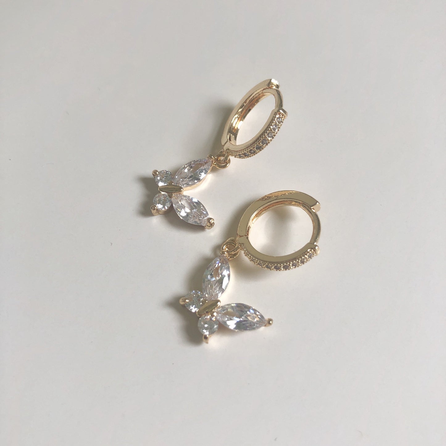 14k Mari Butterfly Huggies