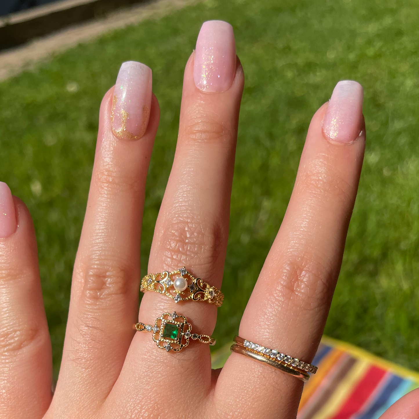 S925 Vintage Emerald Ring