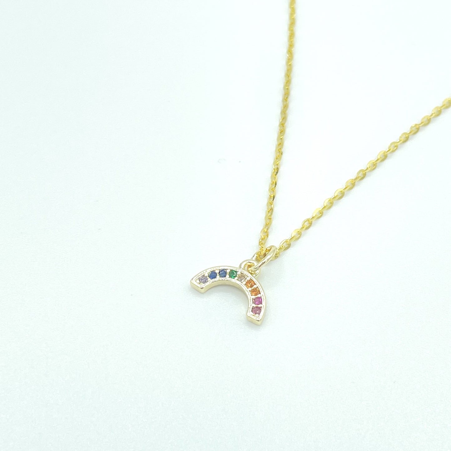 S925 Mini Rainbow Pavé Necklace