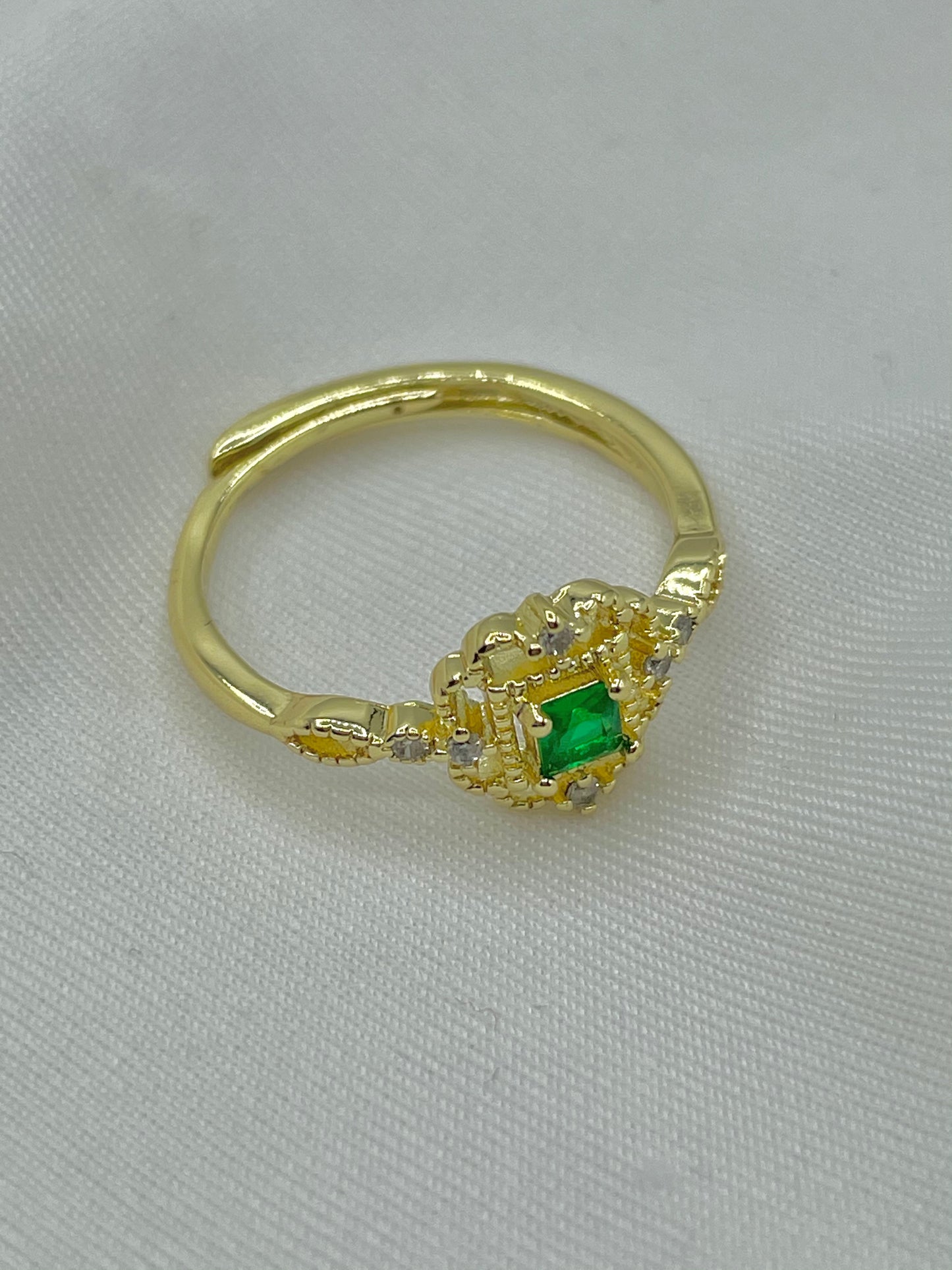 S925 Vintage Emerald Ring