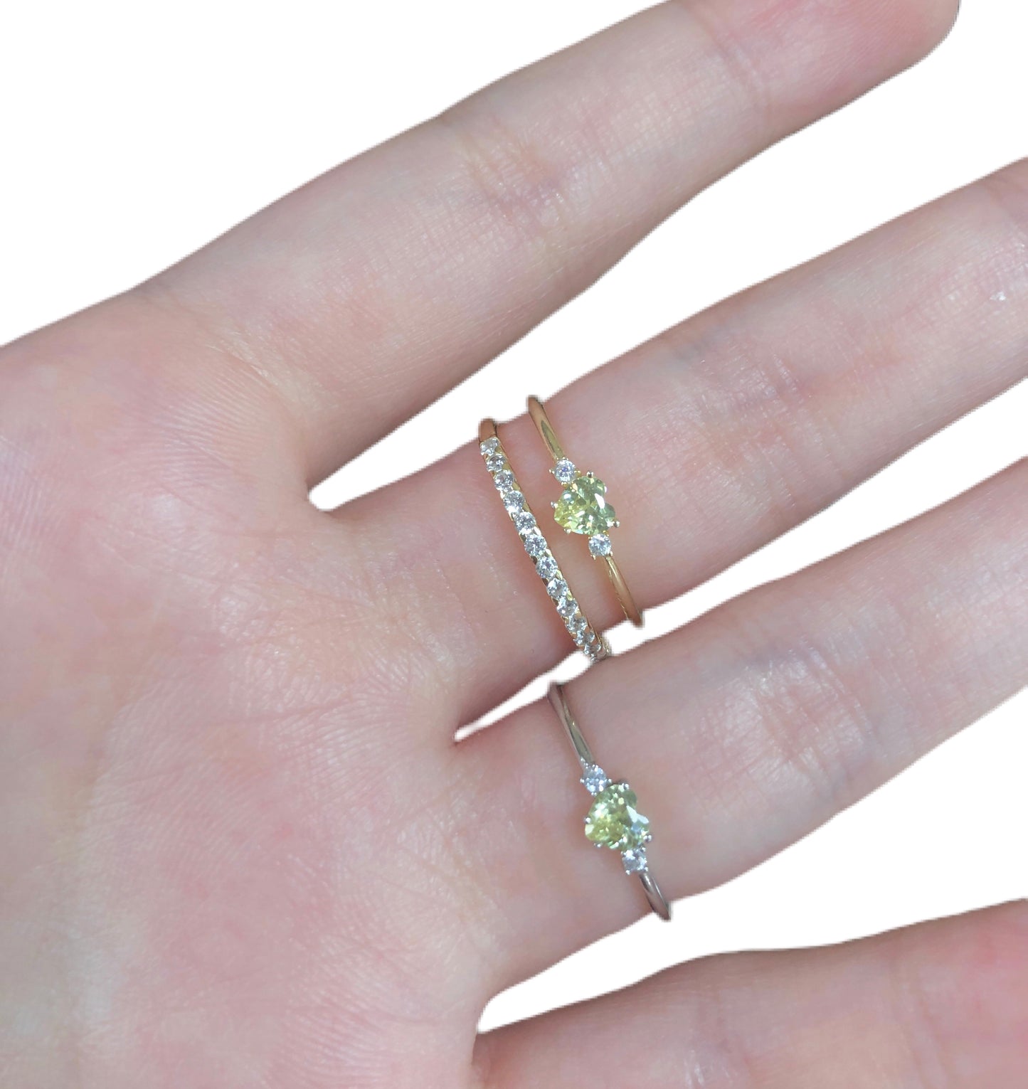 S925 Vermeil Dainty Stackable Peridot Ring