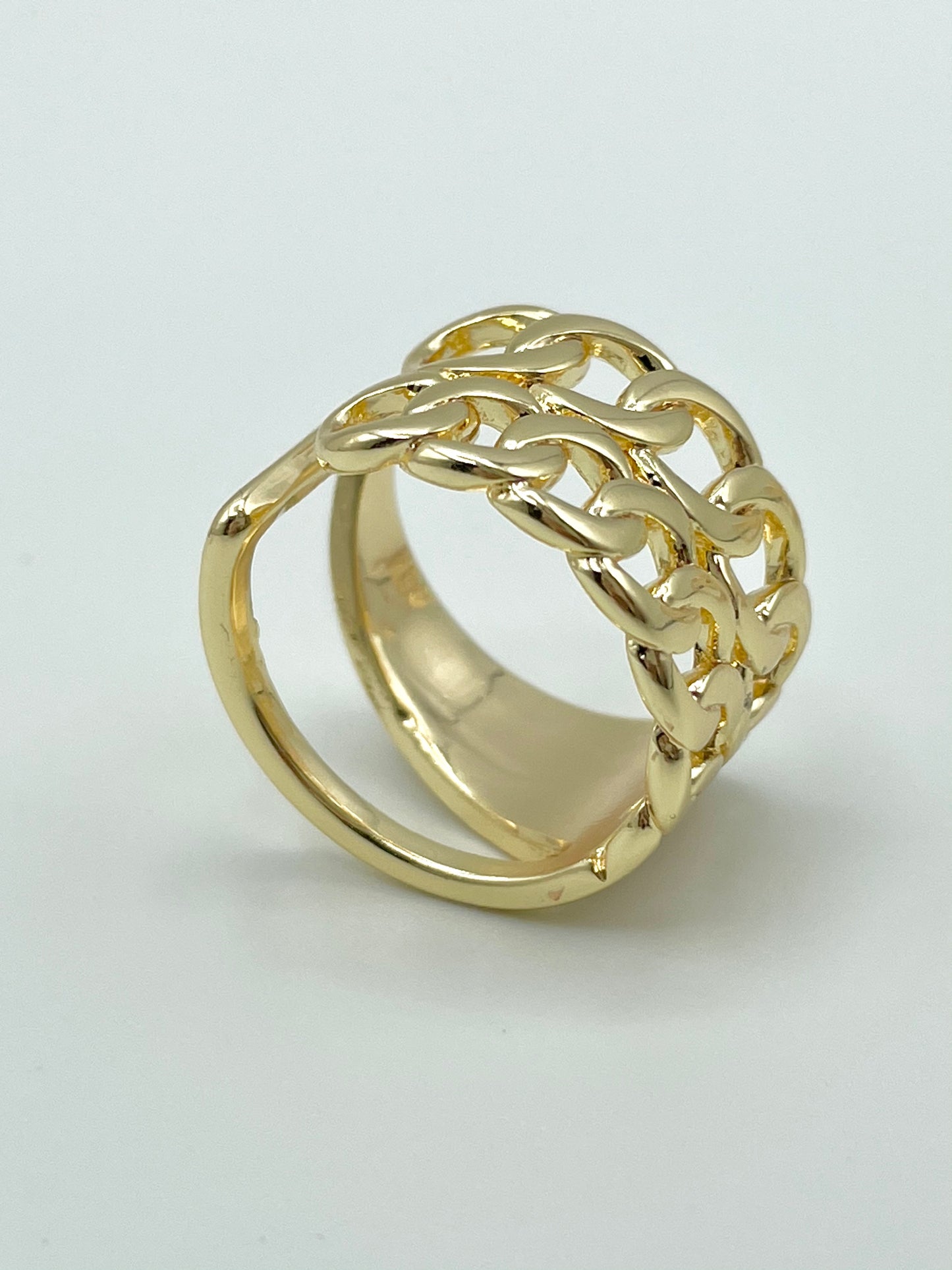 14k Double Cubano Ring