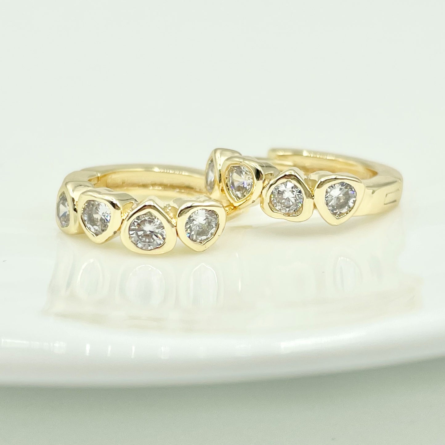 14k Kloe Heart Huggies