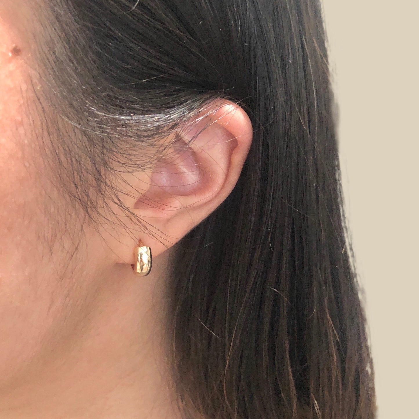 14k Mini Chunky Hoop
